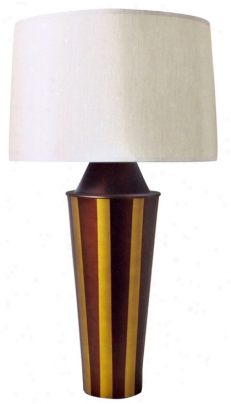 Babette Holland Brown Striped Gemini Table Lamp (96959)