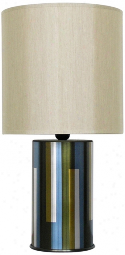 Babette Hol1and Pillar Caribbean Shadow Modern Table Lamp (v5522)