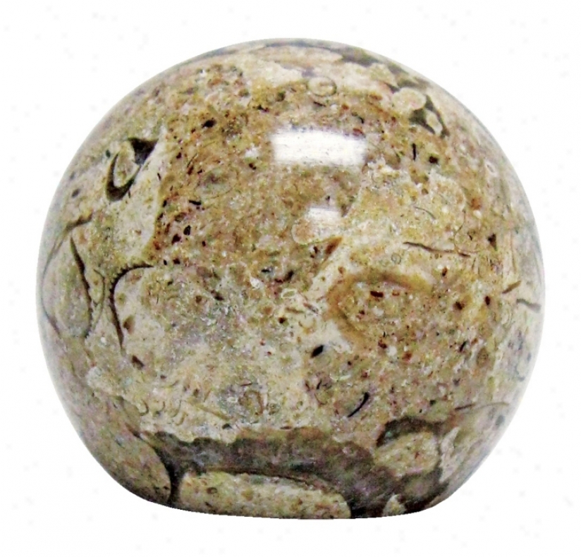 Ball Fossil Stone Finial (08363)