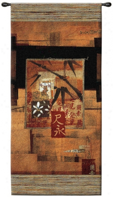 Bamboo Inspirations Ii Hanging 52" High Wall Tapestry (j8970)