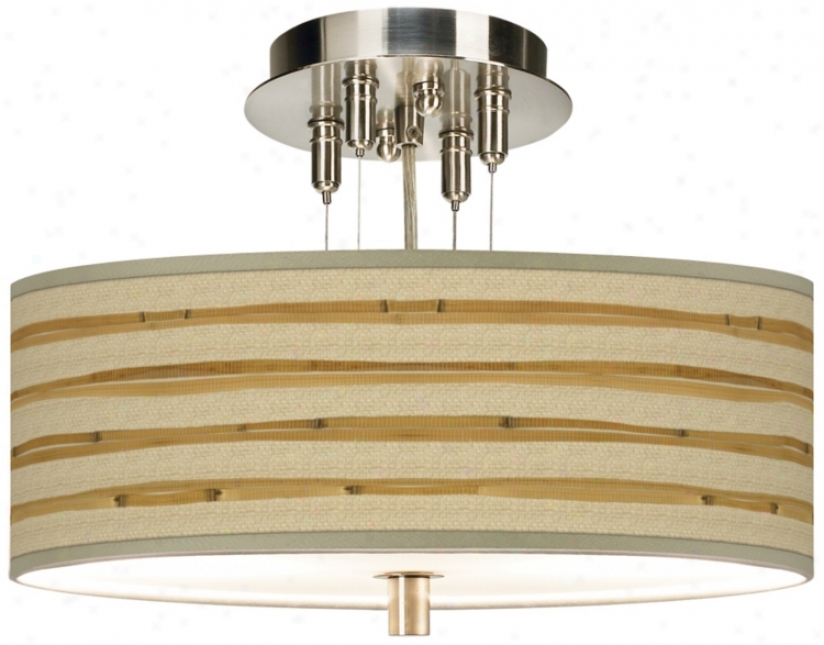 Bamboo Wrap 14" Wide Semi-flushmount Ceiling Light (55369-v3135)