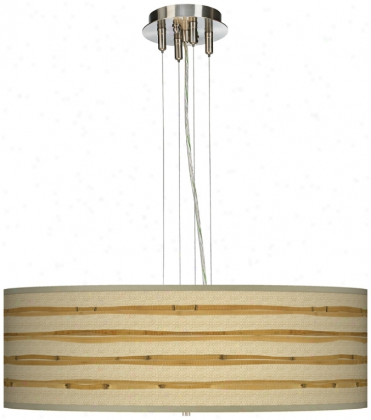 Bamboo Wrap 24" Wide Four Light Pendant Chandelier (17276-v3114)