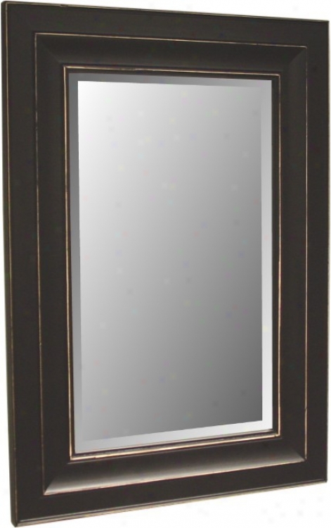 Bar Harbour Distressed Black Finish 46" High Wall Mirror (06390)