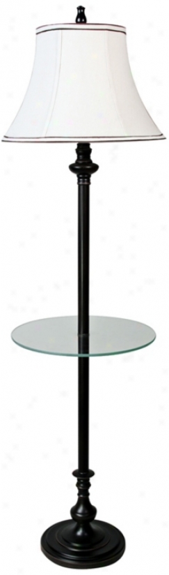 Barton Bronze Floor Lamp With Tray End Table (v2081)