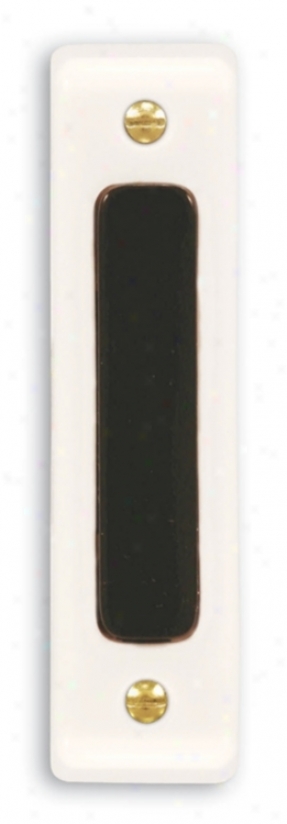 Basic Narrow White Finish With Black Bar Doorbell Button (k6318)