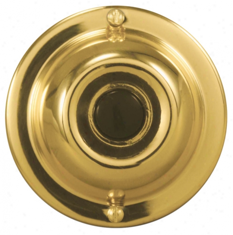 Basic Succession Gold With Black 2 1/4" Round Doorbell Button (k6287)