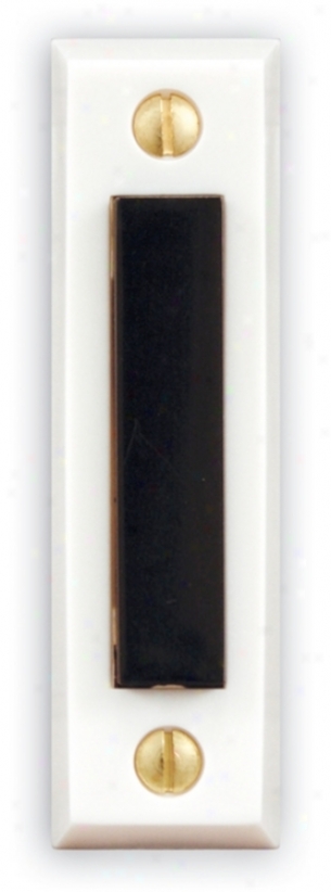 Basic Series White Finish With Black Bar Doorbell Button (k6316)