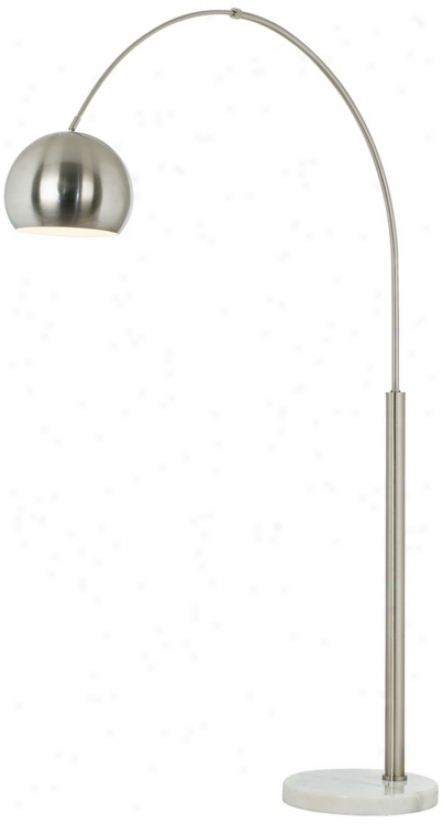 Basqque Steel And Brushed Nickel Arc Prevail over Lamp (p9457)