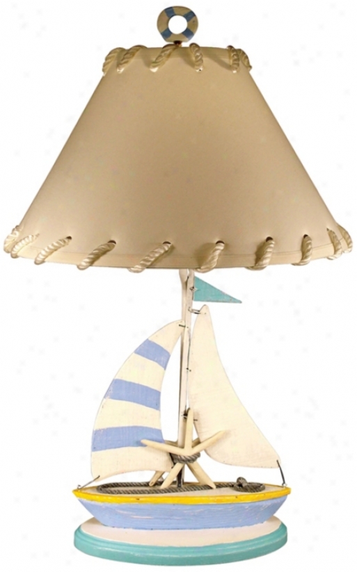 Beach Colored Sailboat Table Lamp (m5358)