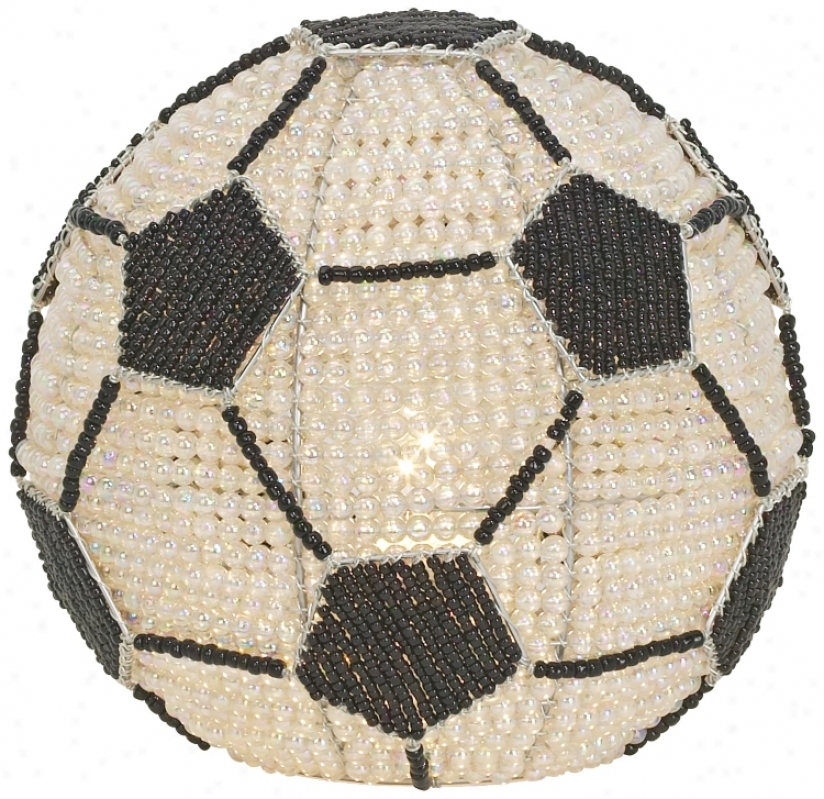 Beadworx Soccer Ball Hand-crafted Beaded Night Light (p7797)