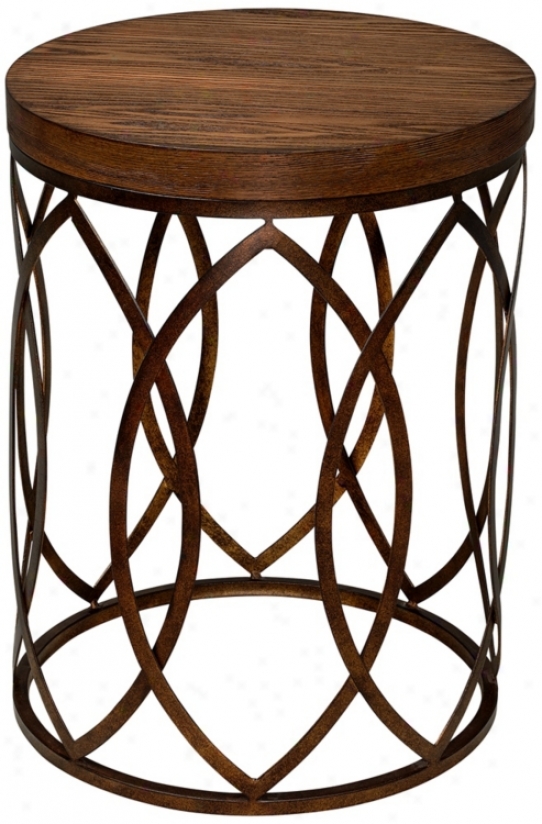 Beekman Round Wo0d And Metal Accent Table (u5157)