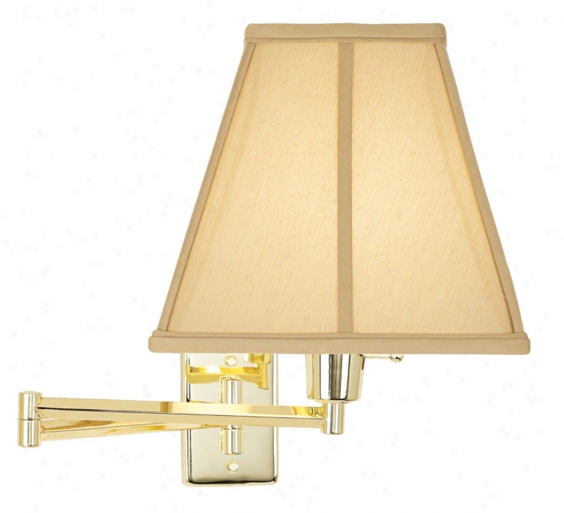 Beige Square Cut Shade Plug-in Style Swing Take ~s Wall Lamp (79553-23976)