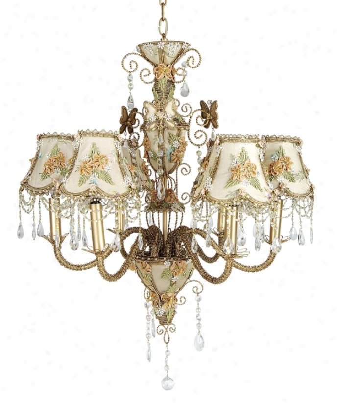 Beige Victorian Splendor Six Light Chandelier (62235)