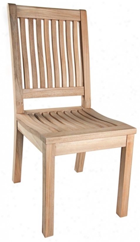 Bermuda Teak Wood Armless Outdoor Dining Chair (u1293)