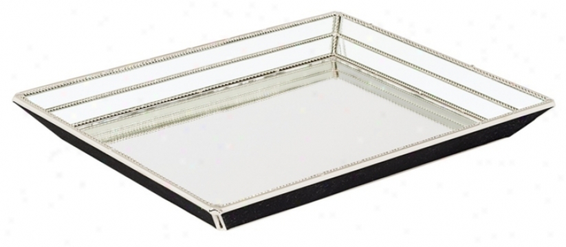 Beveled Glass And Metal Serving Tray (84946)