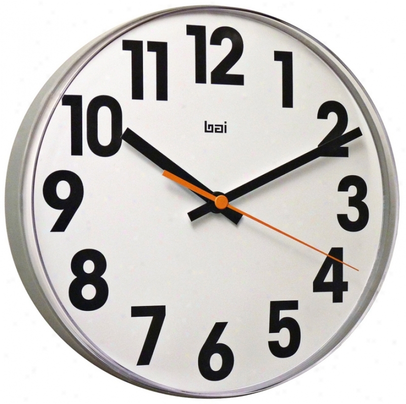 Big Not at all White 11" Wide Lucite Wall Clock (v5343)