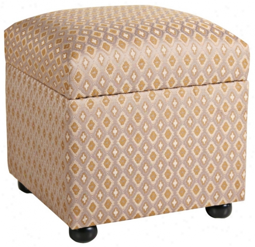 Biltmore Beige Pattern Storage Cube Ottoman (u0708 )