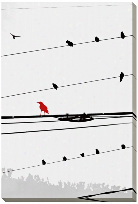 Birds On A Wire I Giclee Indoor/outdoor 48" High Wall Art (l0752)