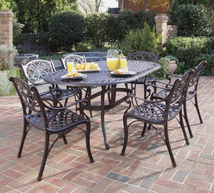 Biscayne Rust 7-piece Outdoor Index And Anterior limb Chairs Set (t1302)