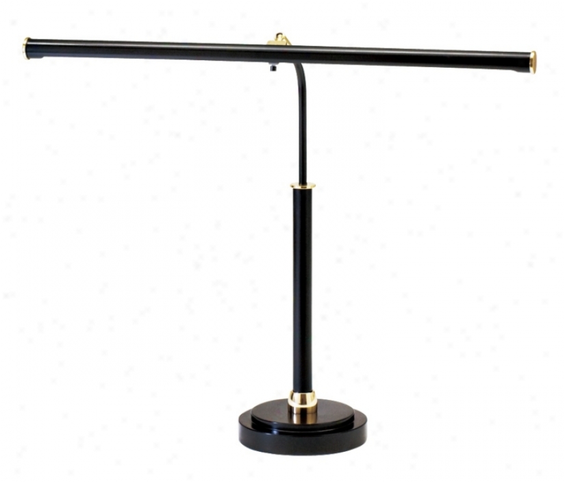 Black And Brass 19" Wide Led Piano Lamp (g2172)