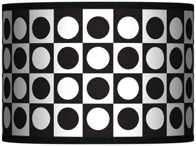 Black And White Dotted Squares Giclee 13.5x13.5x10 (spider) (37869-h1466)