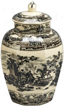 Murky And White Porcelain 12 3/4" High Jar (r3320)