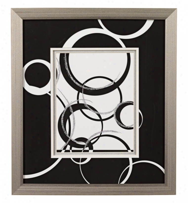 Black And White Spheres B Framed Wall Art (k2027)