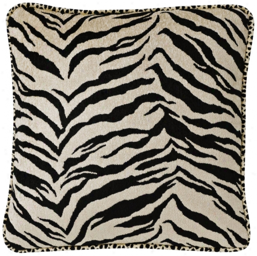 Black And White Zebra 18" Square Pillow (g2835)