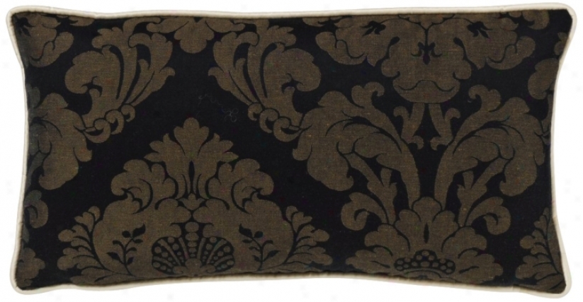 Black Damask Rsctangular Pillow (g2949)