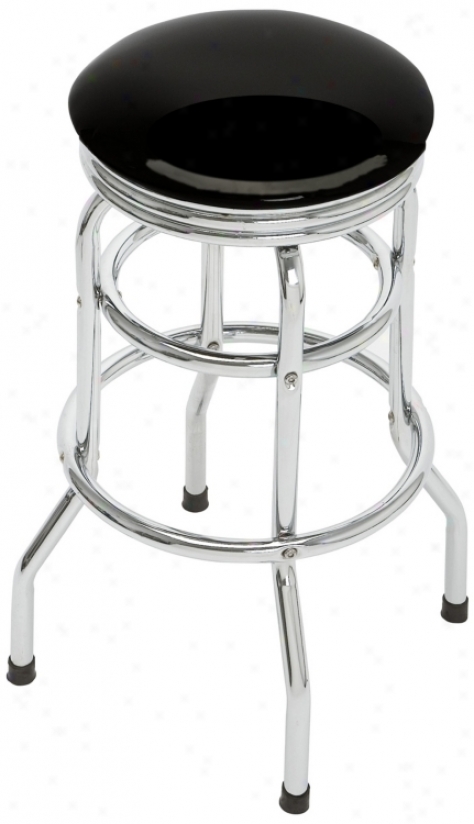 Black Doouble Ring Retro Bar Stool (t5566)