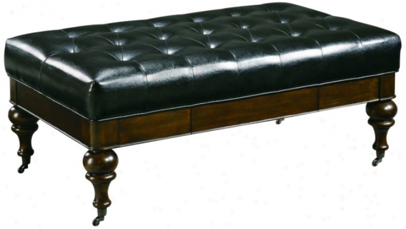 Black Faux Leather 48" Wide Brittany Court (t3327)