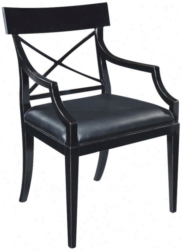 Black Faux Leather Regency Chair (t3328)