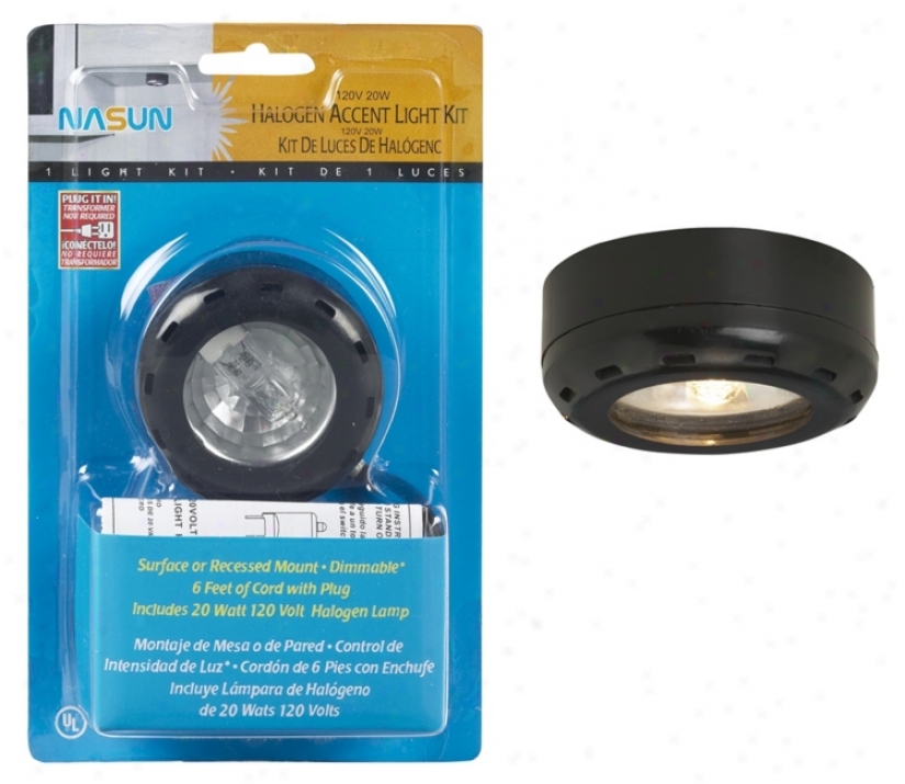 Black Halogen 20 Watt Single Puck Recessed Light Kit (85958)