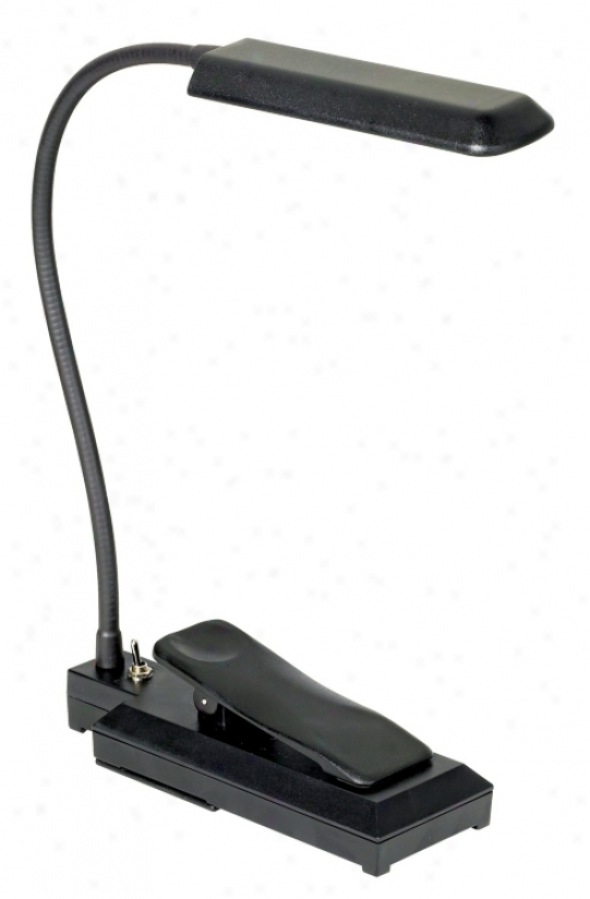 Black Led Battery Powered Clip-on Gooseneck Book Light (46366)