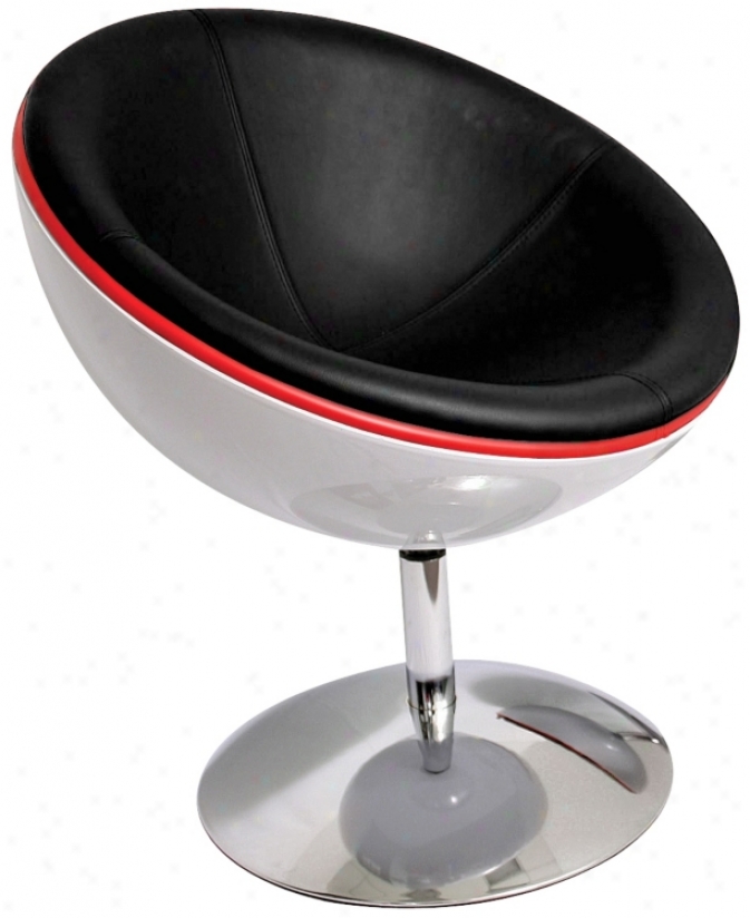 Black Lunar Lounger Contemporary Swivel Chhair (f4080)