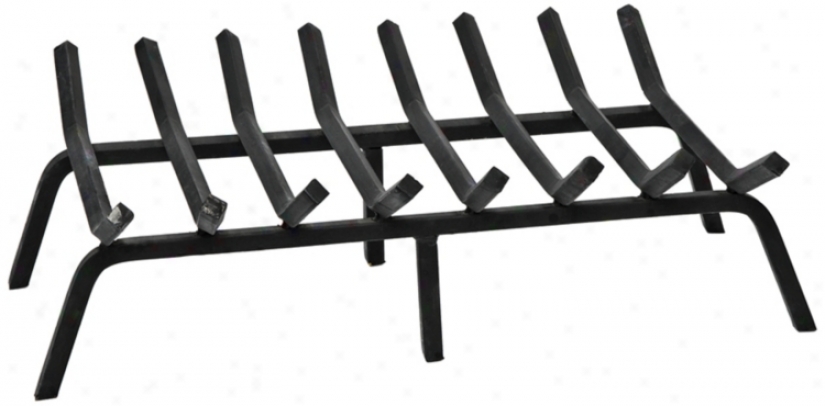 Black Powdef Coated 28" Wide Non-tapered Fireplace Grate (u9201)