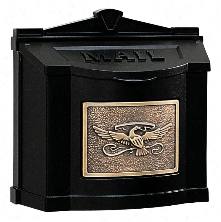 Black With Antique Bronze Wall Mount Mailbox (28200)