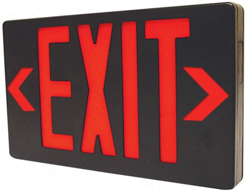 Black With Red Ac Only Led Exit Sign (44228)