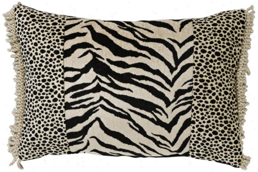 Black Zebra & Cheetah Patchwork Pillow (g2834)