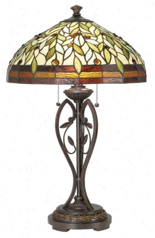 Blossoming Leaf Ane Vine Tiffany Table Lamp (07902)