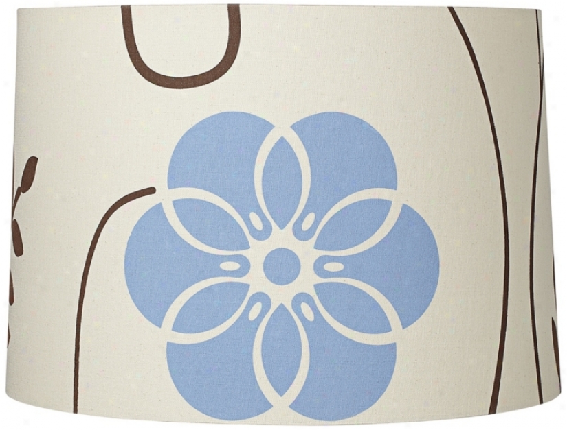 Blue And Brown Cotton-wool Floral Lamp Shade15x16x11 (spider ) (t6528)