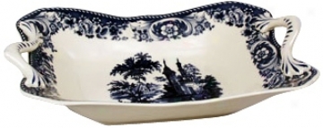 Blue And Whife Porcelain 14" Bowl (r3258)