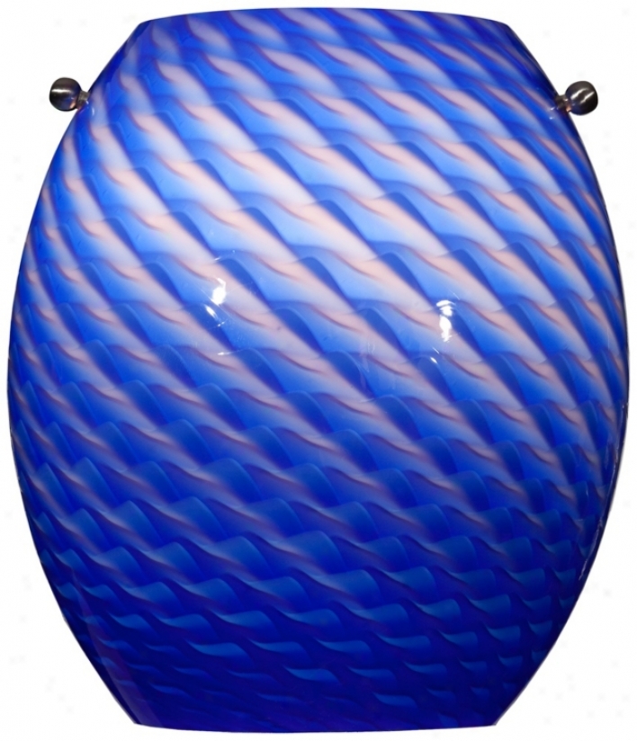 Blue Art Glass 8" High aWll Sconce (r2727)