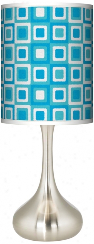 Blue Boxes Linen Giclee Kiss Table Lamp (k3334-u0897)