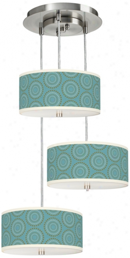 Blye Calliope Linen 3-in-1 Drum Shade Giclee Pendant (m2298-u4689)