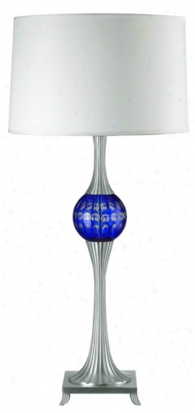 Blue Cut Glass Stratosphere Table Lamp (62760)