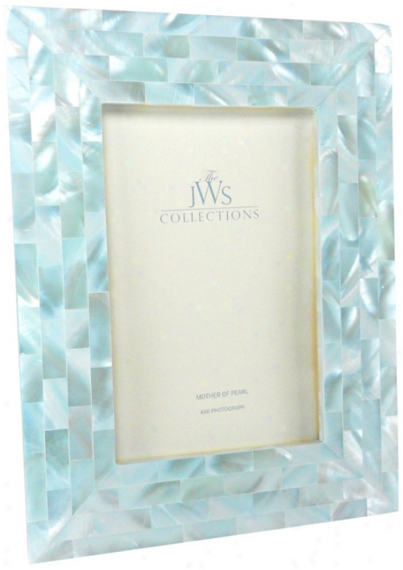 Azure Mother Of Pearl 4x6 Frame (w4965)