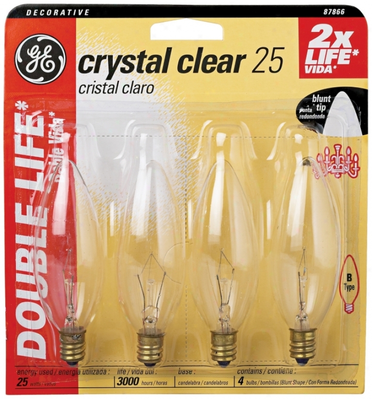 Blunt-tip 25 Watt Candelabra Base 4-pack Light Bulbs (34375)