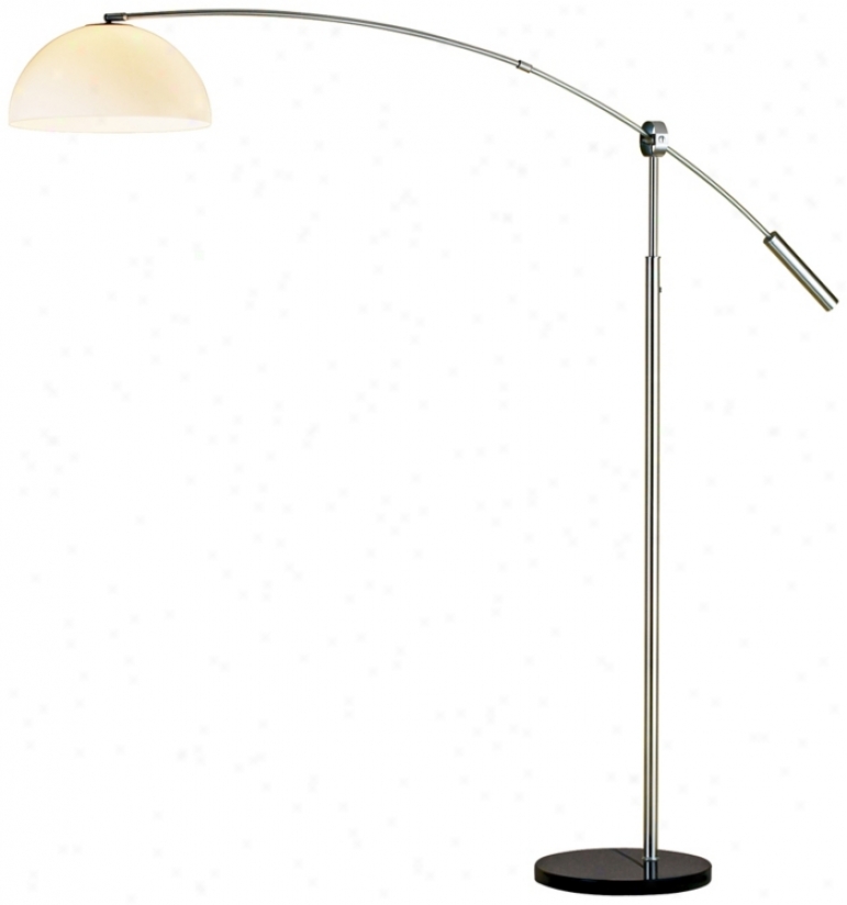 Bogie Satin Steel Arc Floor Lamp (r4610)