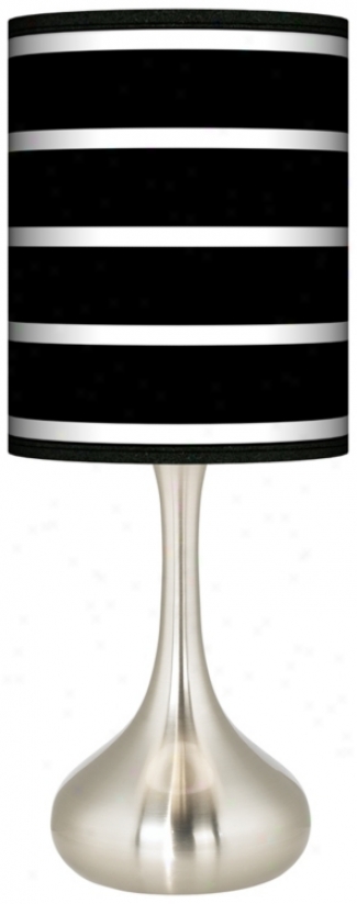 Bold Black Stripe Giclee Kiss Table Lamp (k3334-k9787)